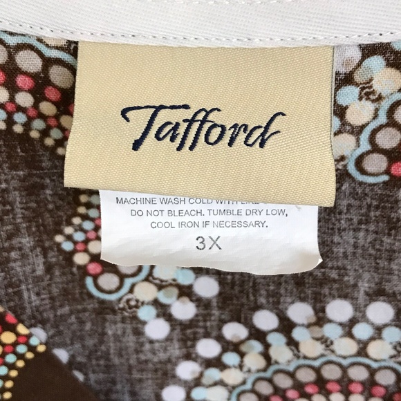 TAFFORD Scrub Top 100% Cotton Retro V-Neck Short Sleeve Women’s Plus Size 3X - Picture 7 of 15